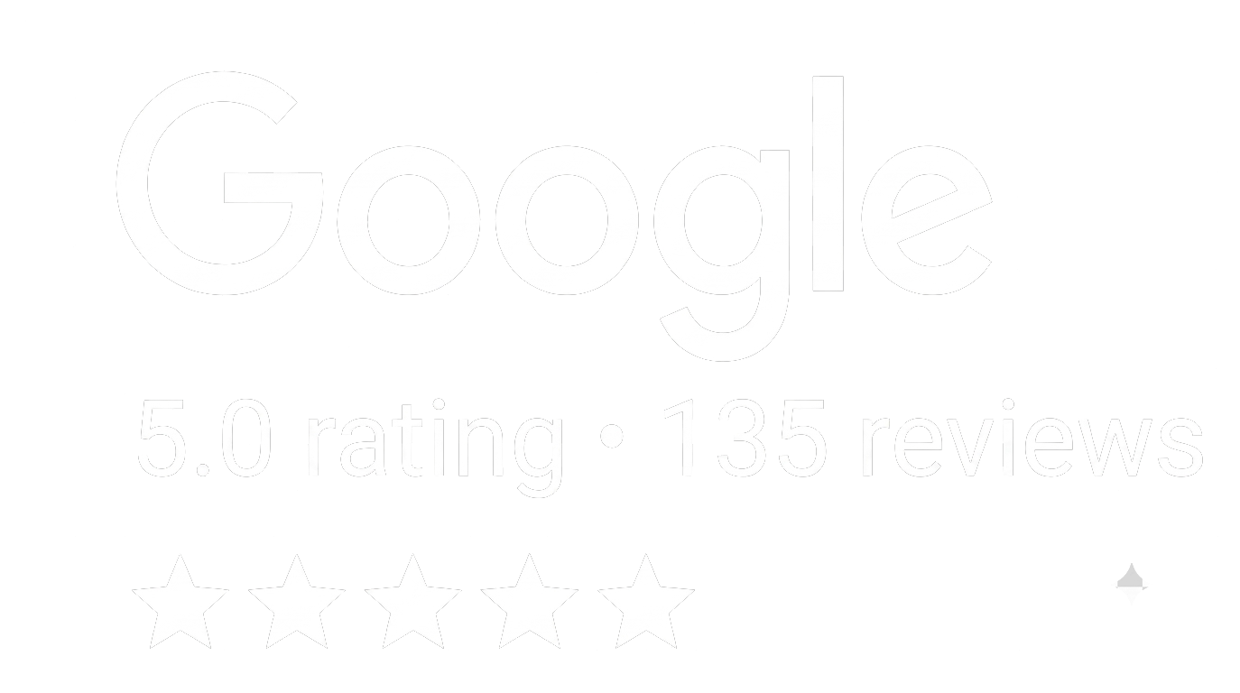Google 5.0 rating 135 reviews
